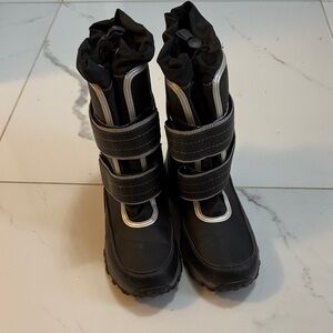Lands' End Black and Gray Kids Rain & Snow Boots